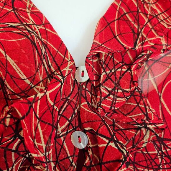 y2k vintage whimsigoth silk blouse - Picture 3 of 6